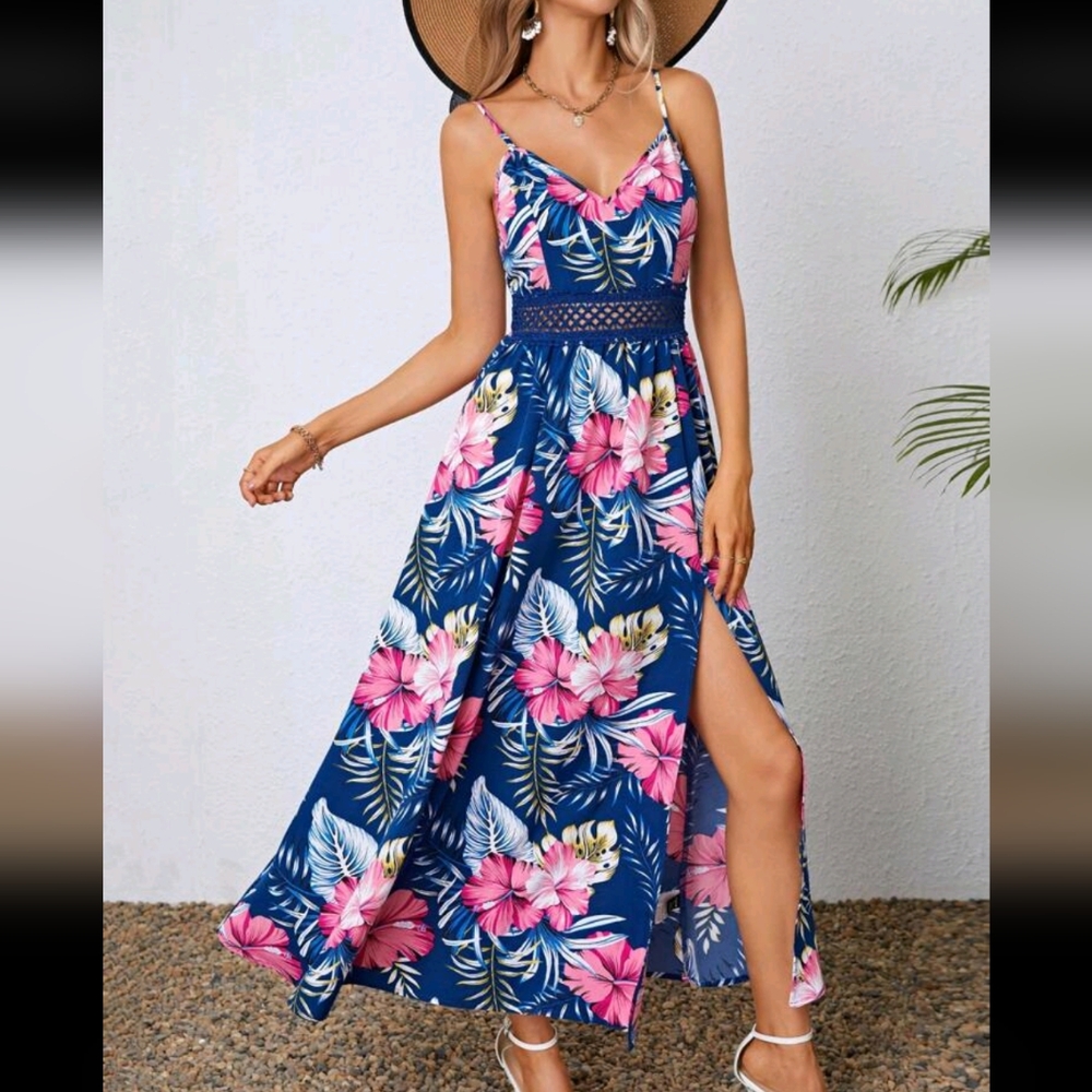 Floral Maxi Dress with Slit